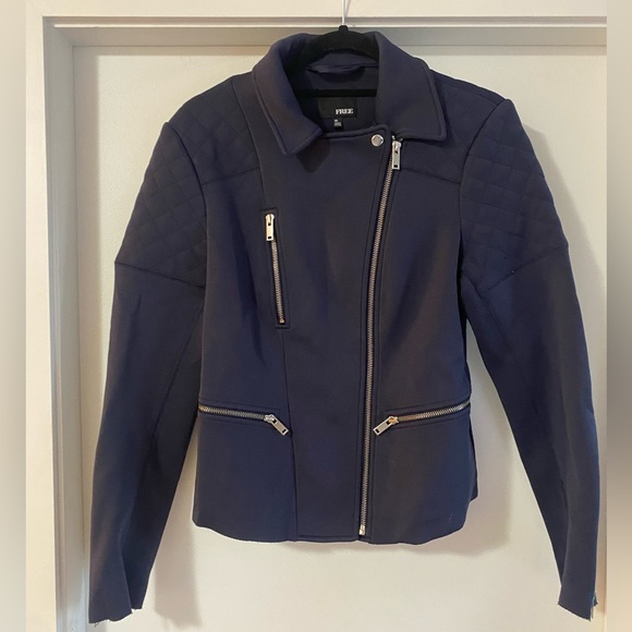 Aritzia - Wilfred Free Blue Moto Jacket - Picture 2 of 4